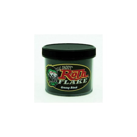 Roth Flake & Pearl Product Greasy Black Solid Metal Flake, Standard .015 Size, 2oz Jar RF108